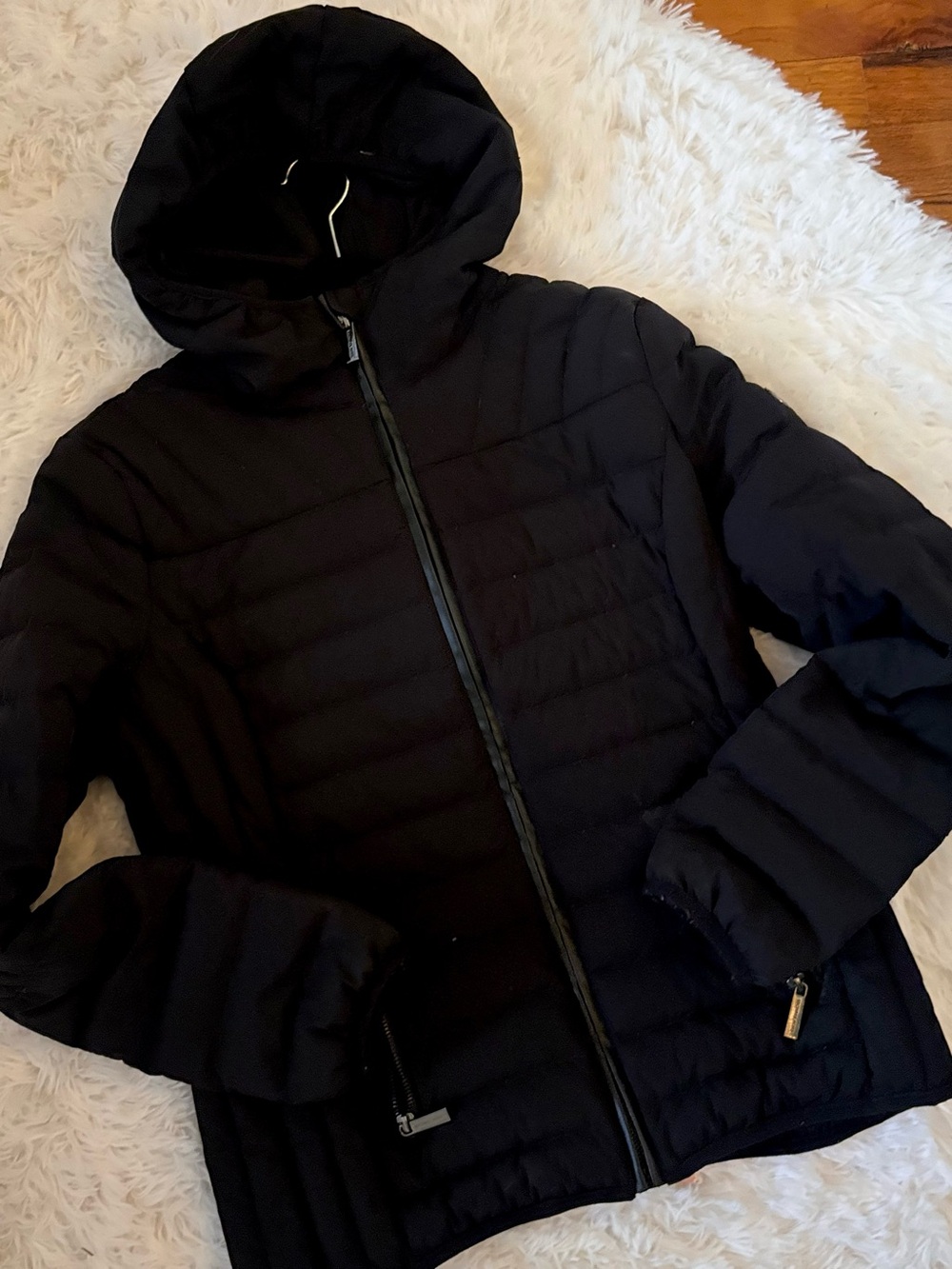 MICHAEL Michael Kors Black Quilted Hooded Puffer Jacket
